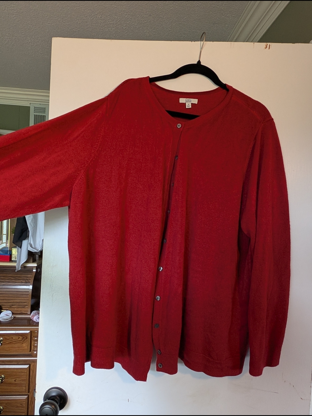 croft & barrow women's Red Button-Front Cardigan